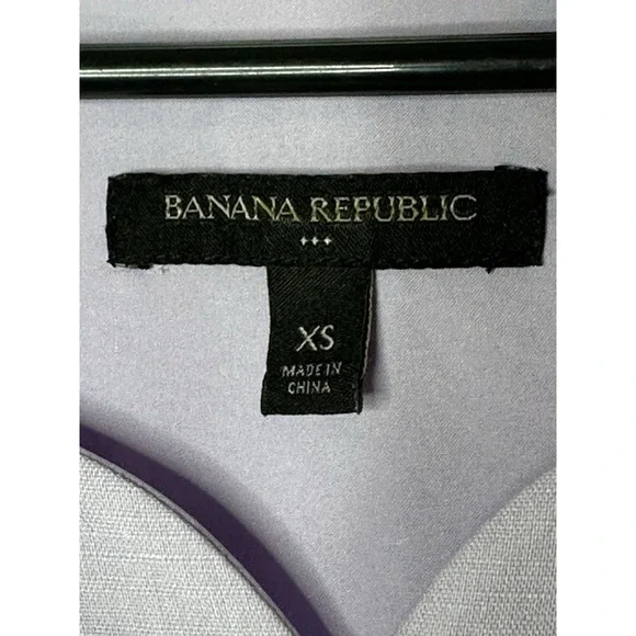 Banana Republic Linen Top Scalloped Hem Lavender Sz XS - Picture 2 of 6